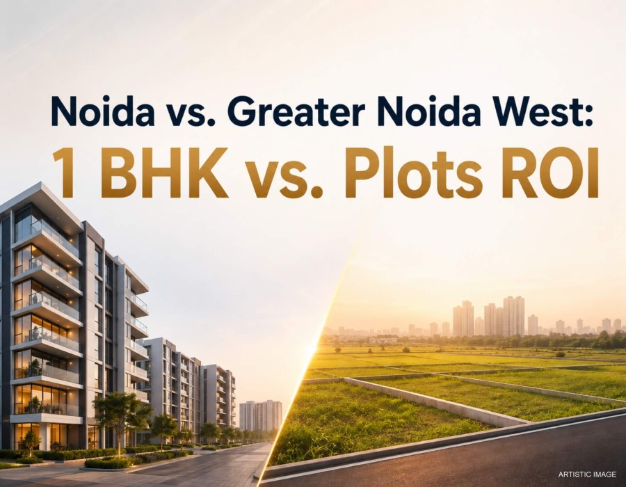 Noida Real Estate & Greater Noida West Real Estate: 1 BHK vs. Plots ??? Which Offers Better ROI?