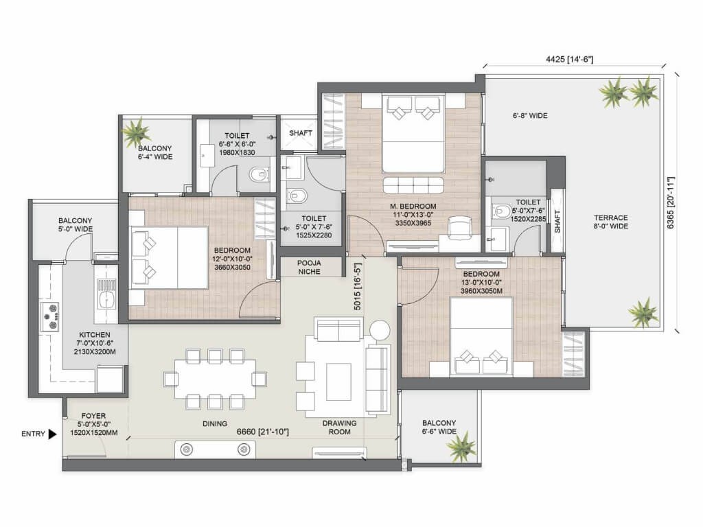 AU Cosmos Corner Floor Plan