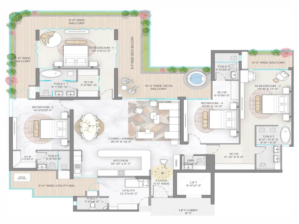 M3M Elie Saab Floor Plan